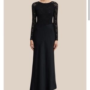 Significant Other Sofiya Long Sleeve Stretch Lace & Satin gown